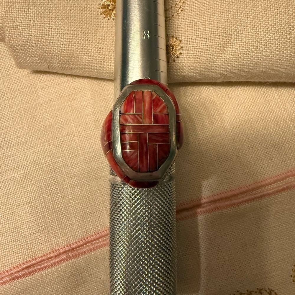 Native American Red Spiny Silver Ring - image 1